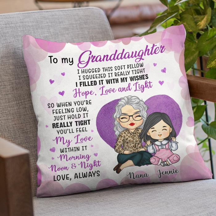 Custom Name Grandmother Granddaughter Love Gifts - Personalized Pillow