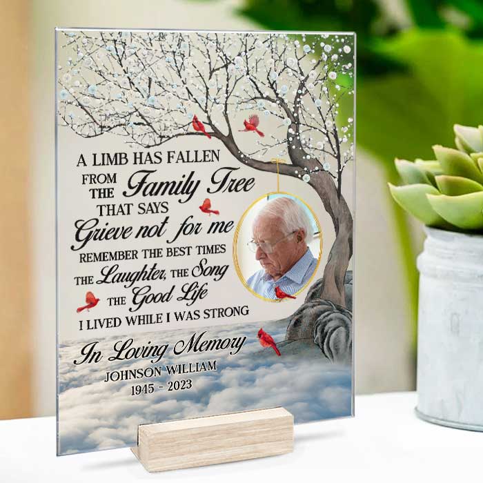 Custom Photo Memorial Family Tree Gifts - Personalized Acrylic Plaque