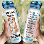 Custom Name Funny Dog Lover Gifts - Personalized Water Tracker Bottle