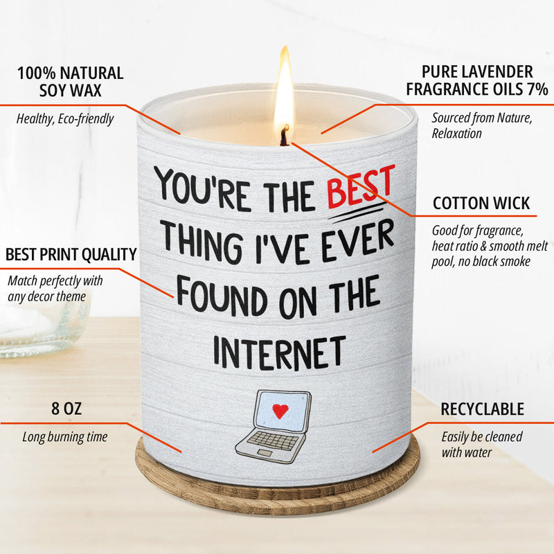 Funny Romantic Internet Love Gift for Partner - Scented Candle