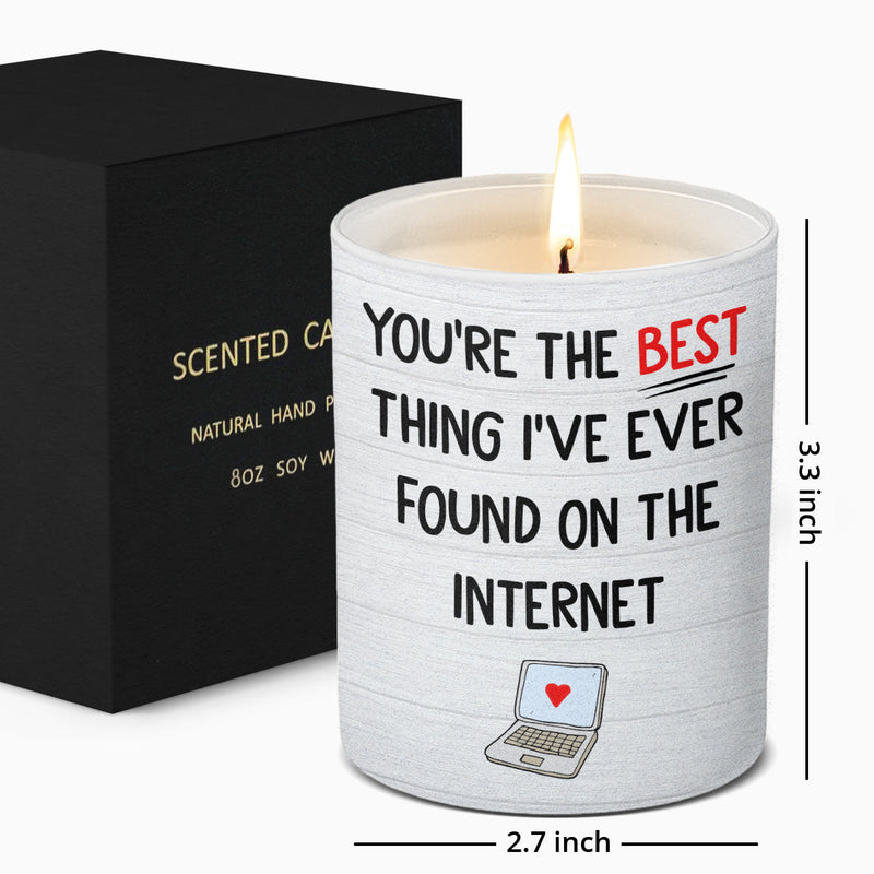 Funny Romantic Internet Love Gift for Partner - Scented Candle