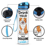 Custom Name Funny Dog Lover Gifts - Personalized Water Tracker Bottle