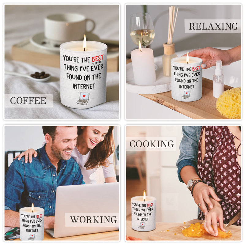 Funny Romantic Internet Love Gift for Partner - Scented Candle