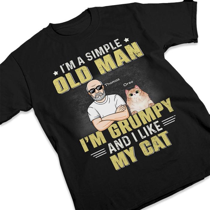 Custom Name Funny Old Man Cat Lover Gifts - Personalized Apparel