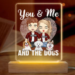 Custom Name Couple and Dog Gifts - Personalized 3D LED Light