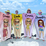 Custom Name Beach Girl Gifts for Women - Personalized Beach Towel
