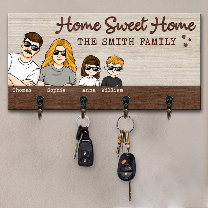 Custom Name Family Portrait Gifts - Personalized Key Holder