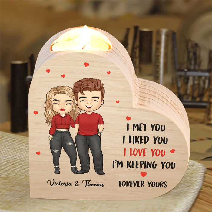 Custom Name Forever Yours Couple Gifts - Personalized Color Candle Holder