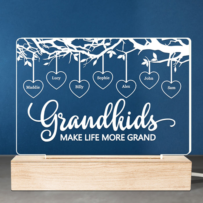 Custom Name Grandkids Gifts for Grandparents - Personalized 3D LED Light