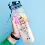 Custom Name Yoga Chakra Wellness Gifts for Women - Personalized Water Tracker Bottle