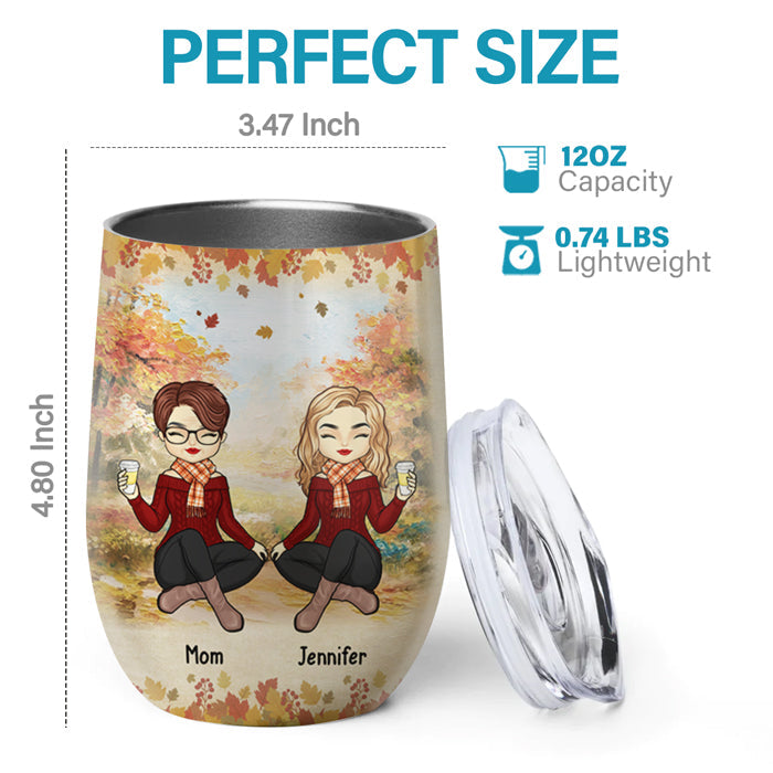 Custom Name Funny Mother Daughter Gifts - Personalized Wine Tumbler