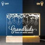 Custom Name Grandkids Gifts for Grandparents - Personalized 3D LED Light