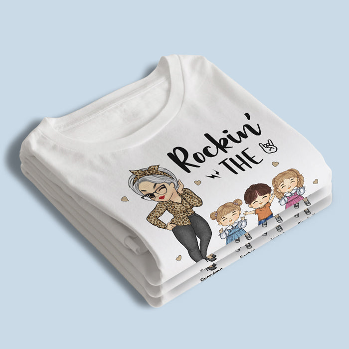 Custom Name Rockin' Grandma Life Gifts - Personalized Apparel
