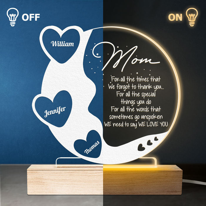 Custom Name Mom Gifts - Personalized 3D LED Light