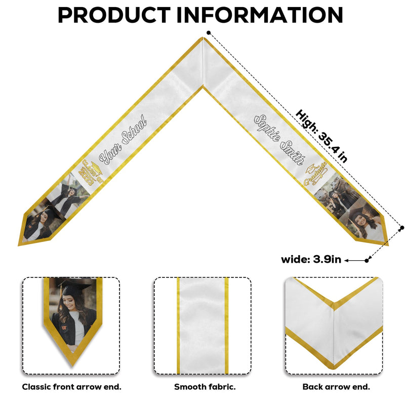 Custom Name Photo Graduation Gifts for Graduates - Personalized Stoles
