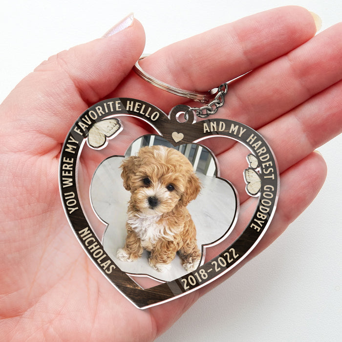Custom Pet Photo Memorial Dog Loss Gift - Personalized Acrylic Keychain