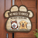 Custom Name No Need to Knock Dog Lover Gifts - Personalized Wood Sign