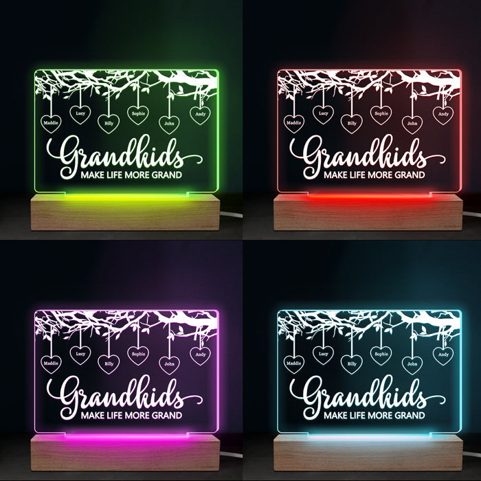 Custom Name Grandkids Gifts for Grandparents - Personalized 3D LED Light