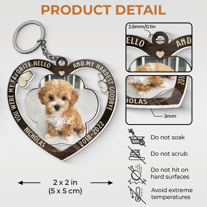 Custom Pet Photo Memorial Dog Loss Gift - Personalized Acrylic Keychain