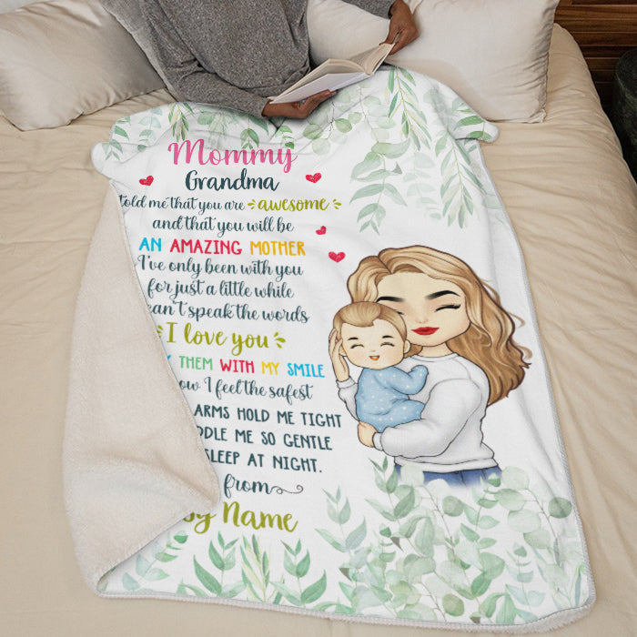 Custom Name Mommy Grandma Keepsake Gifts - Personalized Blanket