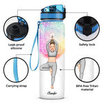 Custom Name Yoga Chakra Wellness Gifts for Women - Personalized Water Tracker Bottle