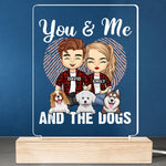 Custom Name Couple and Dog Gifts - Personalized 3D LED Light