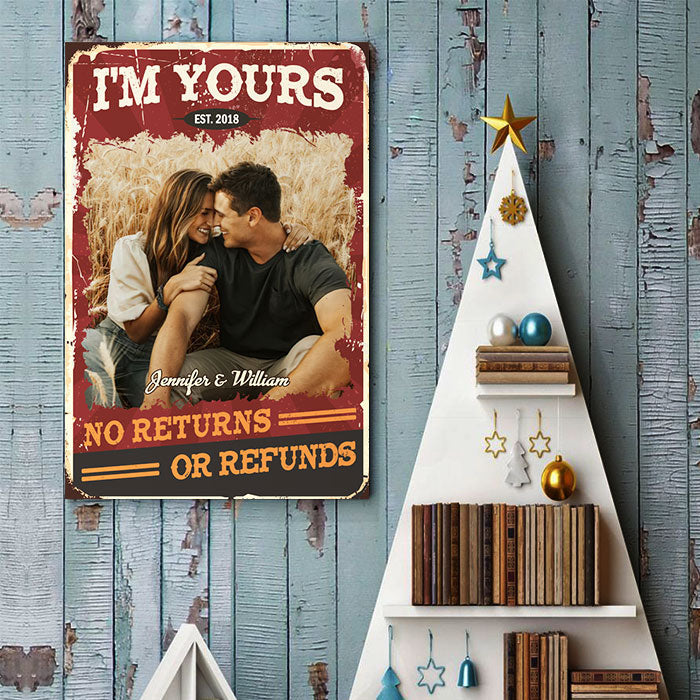 Custom Photo No Returns or Refunds Couple Gifts - Personalized Poster
