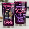 Bestie Neon Partners In Crime - Bestie Personalized Custom Tumbler - Gift For Best Friends, BFF, Sisters
