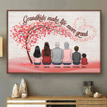 Custom Name Grandkids Family Gifts for Grandparents - Personalized Poster