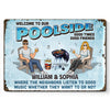 Welcome To The Our Poolside - Couple Personalized Custom Home Decor Metal Sign - House Warming Gift For Husband Wife, Anniversary