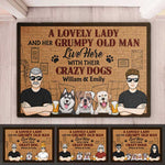 Custom Name Crazy Dog Couple Gifts - Personalized Doormat