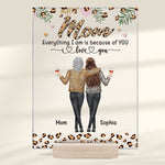 Custom Name Leopard Print Mother Daughter Gifts - Personalized Acrylic Plaque