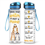 Custom Name Cat Lover Gifts - Personalized Water Tracker Bottle