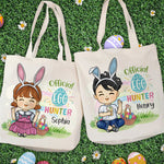 Custom Name Easter Egg Hunter Gifts for Kids - Personalized Tote Bag