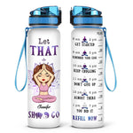 Custom Name Yoga Water Tracker Gifts for Women - Personalized Water Tracker Bottle