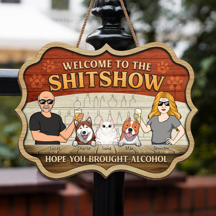 Custom Name Funny Bar Gifts for Dog Lovers - Personalized Wood Sign