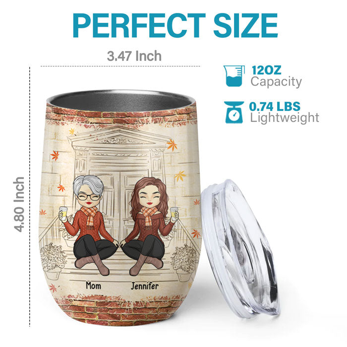Custom Name Funny Mother Daughter Gifts - Personalized Wine Tumbler