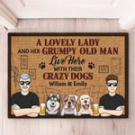 Custom Name Crazy Dog Couple Gifts - Personalized Doormat