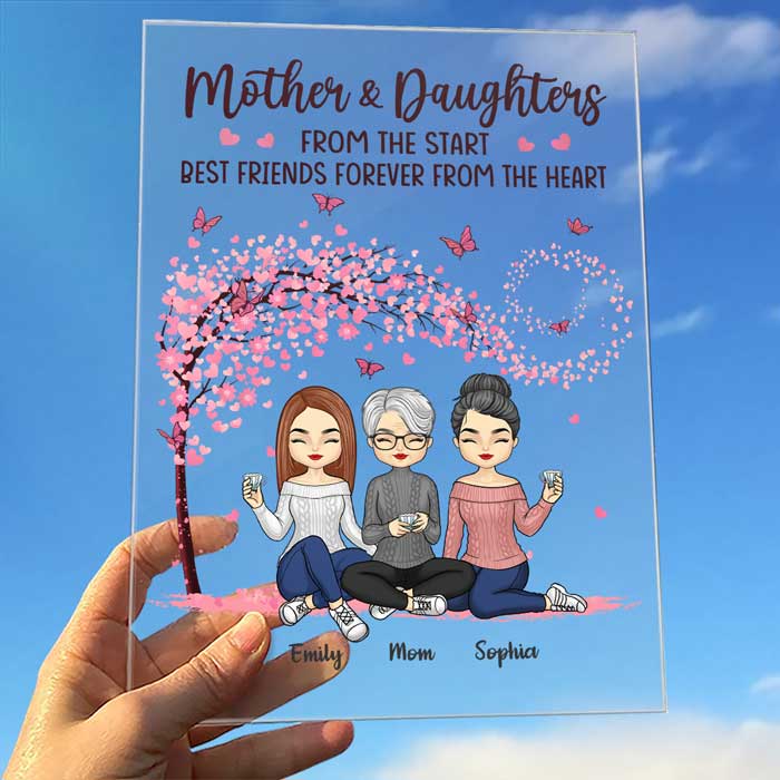 Custom Name Mother Daughter Love Gifts - Personalized Acrylic Plaque