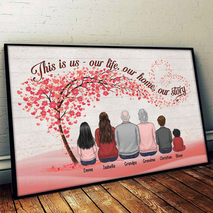 Custom Name Grandkids Family Gifts for Grandparents - Personalized Poster