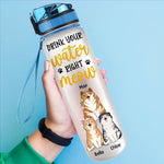 Custom Name Cat Lover Gifts - Personalized Water Tracker Bottle
