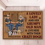 Custom Name Crazy Dog Couple Gifts - Personalized Doormat