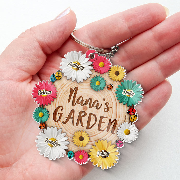 Custom Name Nana's Garden Gifts for Grandma - Personalized Acrylic Keychain