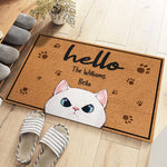 Custom Name Cat Family Welcome Gifts - Personalized Doormat