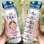 Custom Name Yoga Water Tracker Gifts for Women - Personalized Water Tracker Bottle