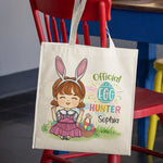 Custom Name Easter Egg Hunter Gifts for Kids - Personalized Tote Bag