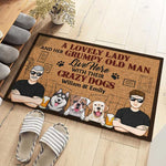 Custom Name Crazy Dog Couple Gifts - Personalized Doormat