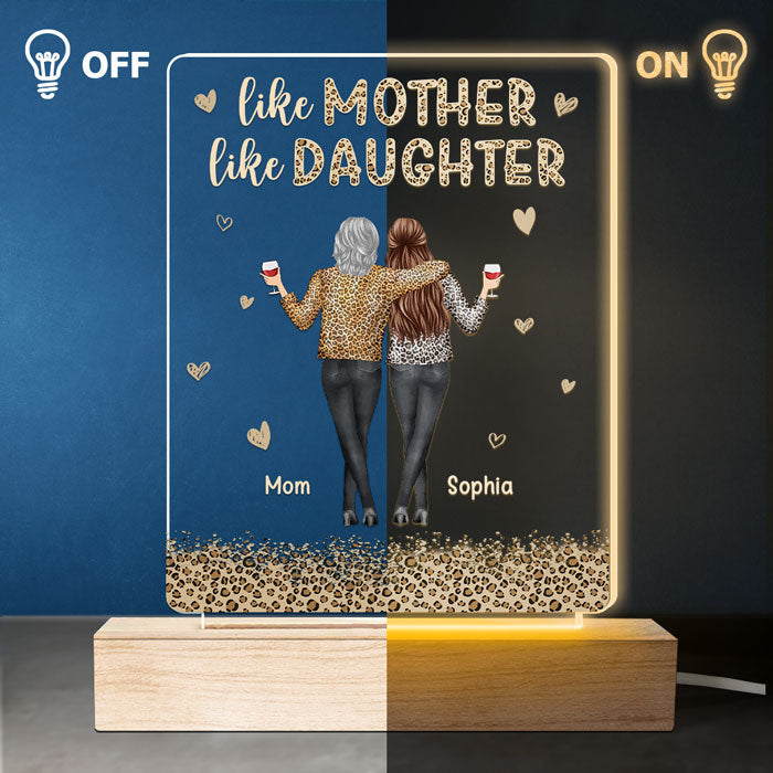 Custom Name Mother Daughter Gifts - Personalized 3D LED Light