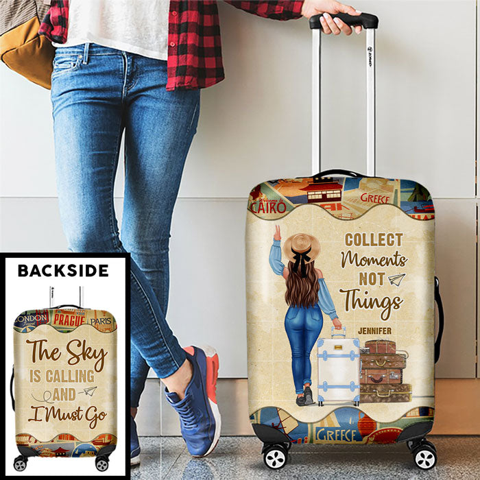 Custom Name Travel Adventure Gifts - Personalized Luggage Cover