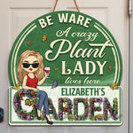 Custom Name Plant Lady Garden Decor - Personalized Wood Sign